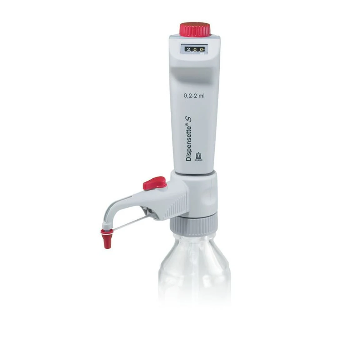 Brand Dispensette S Flaschenaufsatz-Dispenser, Digital, 0,2-2 ml, mit Rückdosierventil, DE-M, 4600321, Produktansicht Brand