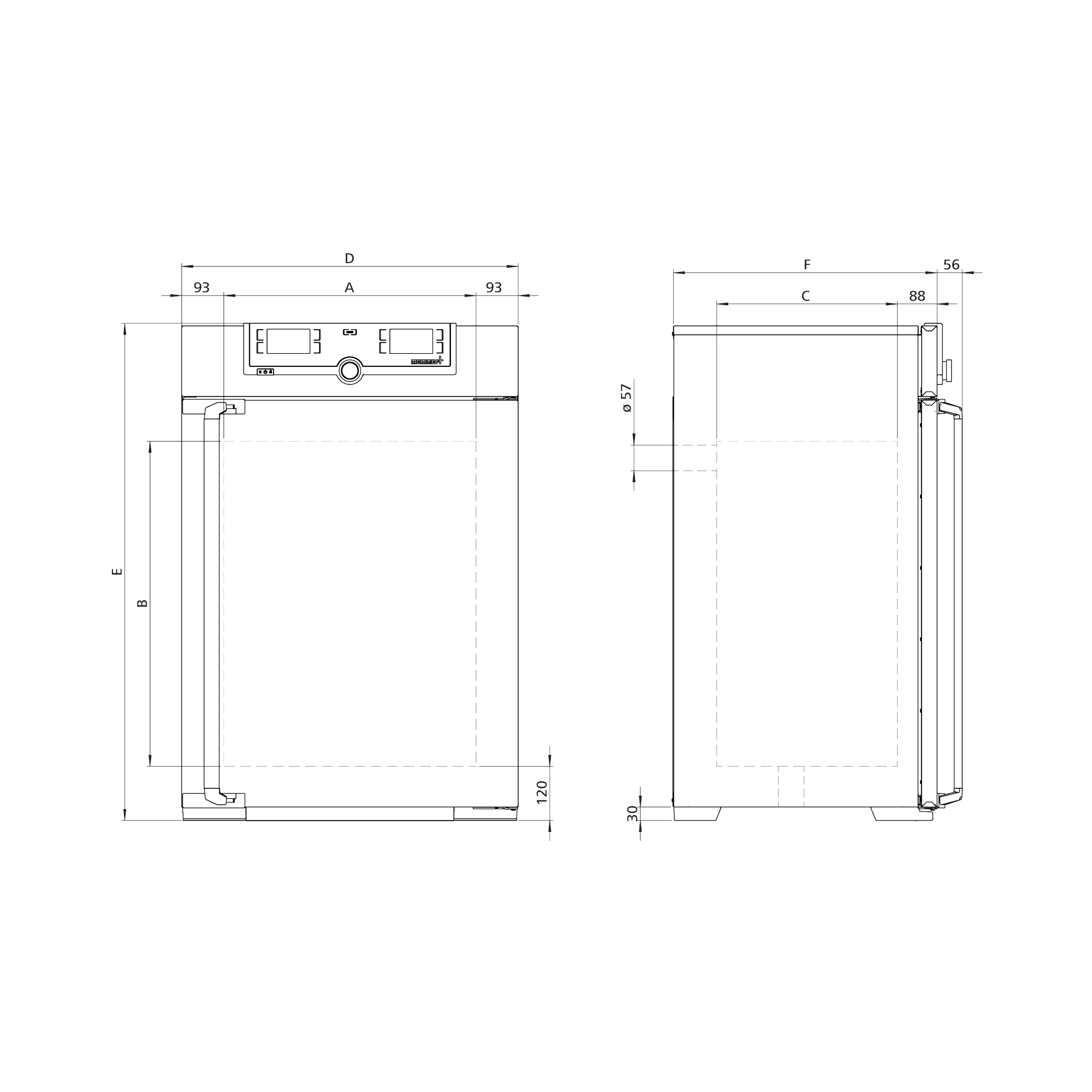 Memmert Heißluftsterilisator SN160plus, 161 L, Natürliche Konvektion, TwinDISPLAY – Medizinprodukt Klasse IIb