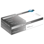 Unigloves Black Latex, Latexhandschuhe, Schwarz, Puderfrei, 100 StĂĽck